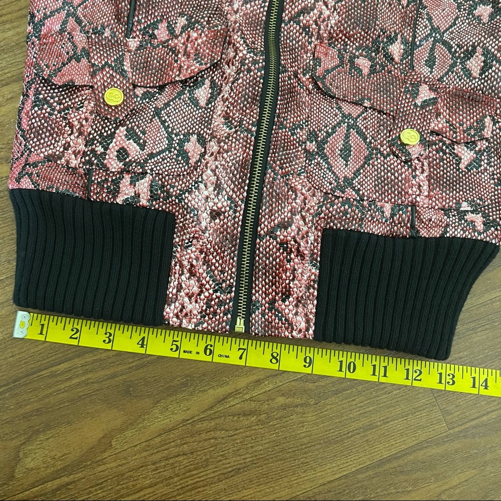 COOGI Faux Snake Skin Jacket Sweater Sleeve NWT size Small - Picture 14 of 16